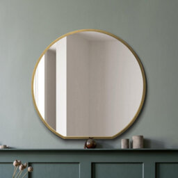 Mirroroutlet The Circulus Gold Framed Flat Bottom Circular Wall Mirror 126Cm X 120Cm