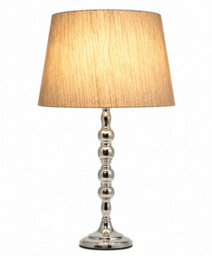 Lighting Supermarket Bergen Slimline Silver Chrome Candlestick Table Lamp With Charcoal Gold Shade - thumbnail 2