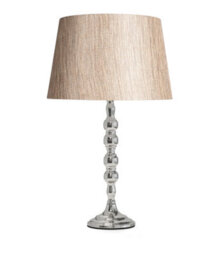 Lighting Supermarket Bergen Slimline Silver Chrome Candlestick Table Lamp With Charcoal Gold Shade - thumbnail 1