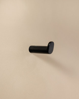 Cosmic Towel Hook, Robe Hook, Coat Hook, Matt Black, Hidden Fixings, Anti-Corrosion, 5Kg Resistance, Micra Collection - image 1