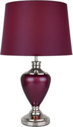 Lighting Supermarket Hepburn Large Ceramic Table Lamp Red Fabric Shade Shiny Red Chrome Finish 58Cm - thumbnail 4