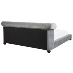 Beliani Bed Velvet Cavaillon 180 X 200 Cm (Eu Super King) Light Grey - thumbnail 5
