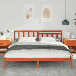 Berkfield Modern With Headboard Wax Brown 180 X 200 Cm Solid Pine Wood - thumbnail 4