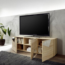 FurniComp LTD Furnicomp Giulia 3 Door Samoa Oak Tv Unit With Mirrors - thumbnail 2