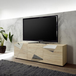 FurniComp LTD Furnicomp Giulia 3 Door Samoa Oak Tv Unit With Mirrors - thumbnail 1
