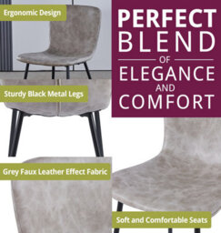 Hallowood Furniture Cullompton Large Dining Table 120Cm With 4 Taupe Leather Effect Chairs - thumbnail 6