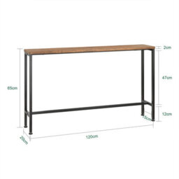 Sobuy Fsb19-N, Slim Console Table With Adjustable Feet Display Shelf Table With Metal Frame And Marble Effect - thumbnail 3