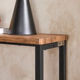 Sobuy Fsb19-N, Slim Console Table With Adjustable Feet Display Shelf Table With Metal Frame And Marble Effect - thumbnail 8