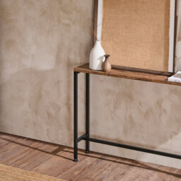 Sobuy Fsb19-N, Slim Console Table With Adjustable Feet Display Shelf Table With Metal Frame And Marble Effect - thumbnail 9