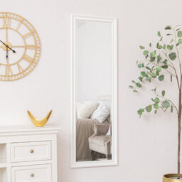 Melody Maison Large Full Length White Framed Wall & Leaner Mirror - 47Cm X 142Cm - thumbnail 4