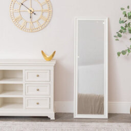 Melody Maison Large Full Length White Framed Wall & Leaner Mirror - 47Cm X 142Cm - thumbnail 5