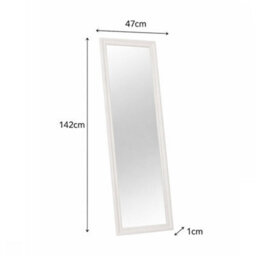 Melody Maison Large Full Length White Framed Wall & Leaner Mirror - 47Cm X 142Cm - thumbnail 7