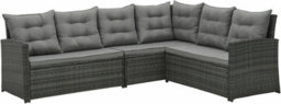 Evre Grey 8 Seater Garden Rattan Furniture Corner Dining Set Monroe Table Sofa Bench Stool & Cover - thumbnail 4