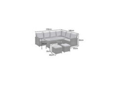 Evre Grey 8 Seater Garden Rattan Furniture Corner Dining Set Monroe Table Sofa Bench Stool & Cover - thumbnail 6