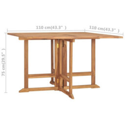 Berkfield Folding Garden Dining Table 110X110X75 Cm Solid Wood Teak - thumbnail 7