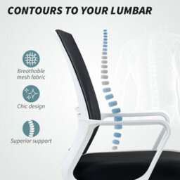 Homcom Draughtsman Chair, Mesh Ergonomic Drafting Chair, Black - thumbnail 6