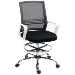 Homcom Draughtsman Chair, Mesh Ergonomic Drafting Chair, Black - thumbnail 2