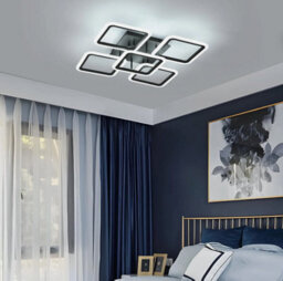 61W Led Ceiling Light Modern Chandeliers 6500K Black 5 Heads Square Living Room - thumbnail 6