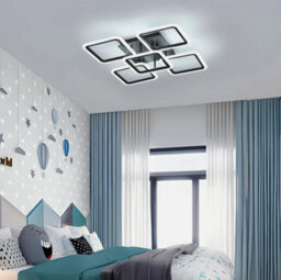 61W Led Ceiling Light Modern Chandeliers 6500K Black 5 Heads Square Living Room - thumbnail 4