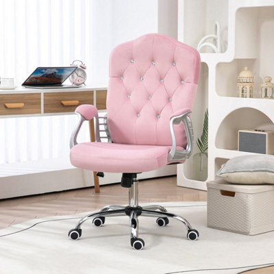 Pink Home Office Chair With Adjustable Height Tilt Function - image 1