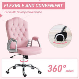 Pink Home Office Chair With Adjustable Height Tilt Function - thumbnail 5