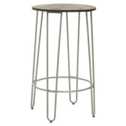 Orsina Set Of 3 Silver Frame Bar Table Stool Set , Hairpin Stool For Kitchen Counter, Elm Wood Metal Frame Stool - thumbnail 2