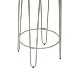 Orsina Set Of 3 Silver Frame Bar Table Stool Set , Hairpin Stool For Kitchen Counter, Elm Wood Metal Frame Stool - thumbnail 9