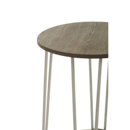 Orsina Set Of 3 Silver Frame Bar Table Stool Set , Hairpin Stool For Kitchen Counter, Elm Wood Metal Frame Stool - thumbnail 8