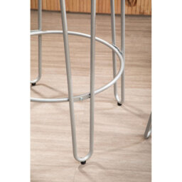 Orsina Set Of 3 Silver Frame Bar Table Stool Set , Hairpin Stool For Kitchen Counter, Elm Wood Metal Frame Stool - thumbnail 6
