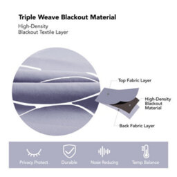 Deconovo Thermal Insulated Blackout Curtains Silver Wave Line Foil Printed Eyelet Curtains Light Purple W46 X L72 Inch One Pair - thumbnail 4