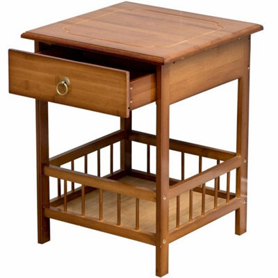 2 Tier Anti-Drop Bedside Sofa End Table Telephone Photo Plant Stand Shelilves W - image 1