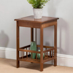 2 Tier Anti-Drop Bedside Sofa End Table Telephone Photo Plant Stand Shelilves W - thumbnail 4