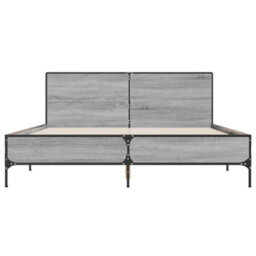 Berkfield Bed Frame Without Mattress Grey Sonoma 150X200 Cm King Size - thumbnail 4