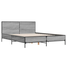 Berkfield Bed Frame Without Mattress Grey Sonoma 150X200 Cm King Size - thumbnail 3
