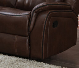 Furnishings For Less UK New Hampshire Tan Brown 2 Piece Leather Aire Reclining Sofa Suite Recliner 3 Seater And 2 Seater - thumbnail 3