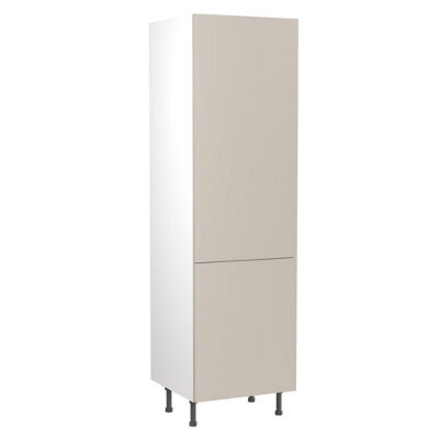 Kitchen Kit Larder Tall Unit 600mm W/ Slab Cabinet Door - Super Matt Light Grey - image 1