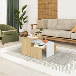 Decortie Kanta Modern Coffee Table 65Cm Multipurpose White Living Room H 39Cm - thumbnail 1