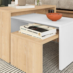 Decortie Kanta Modern Coffee Table 65Cm Multipurpose White Living Room H 39Cm - thumbnail 4