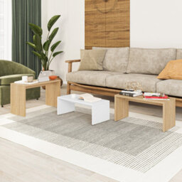 Decortie Kanta Modern Coffee Table 65Cm Multipurpose White Living Room H 39Cm - thumbnail 5