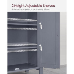 Songmics Freestanding Bathroom Cabinet Storage Cupboard Unit With 2 Doors And 2 Adjustable Shelves, Grey Bcb60Gy - thumbnail 4