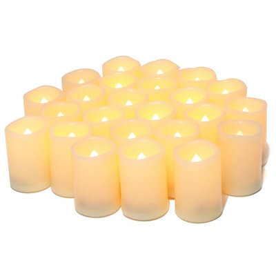 24 Pcs 5 Cm Led Flameless Flickering Votive Tea Lights Candle Battery Operated / Electric Flicker Tealights Bulk Fake Candles For