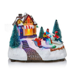 Premier Decorations Limited Led Plastic & Resin Traditional Village Illuminated Christmas Decoration, (H)200mm - thumbnail 1
