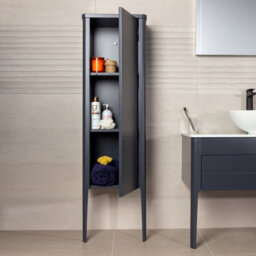 Plum&clay Sutton Blue Grey Floor Standing Tall Bathroom Storage Cabinet (H)1510mm (W)430mm - thumbnail 3