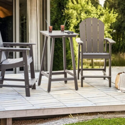 Wyld And Coco Urbannest Garden Bar Table Dark Grey 59 X 59 Cm All-Weather Synthetic - thumbnail 2