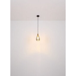 Luminosa Lighting Luminosa Fanni Dome Pendant Ceiling Light Matt Black Smoke Glass Shade 1X E27 - thumbnail 5