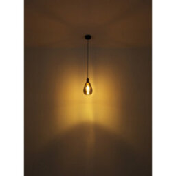 Luminosa Lighting Luminosa Fanni Dome Pendant Ceiling Light Matt Black Smoke Glass Shade 1X E27 - thumbnail 4