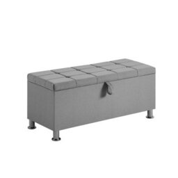 Lassic Vida Designs Valencia Storage Ottoman Light Grey Linen Storage Ukfr Bench Chest Bedroom Living Room  - thumbnail 8