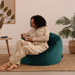icon Kingston Classic Velvet Bean Bag Chair Teal Green Bean Bags - thumbnail 2