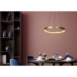 Lucide Vidal Modern Pendant Light 58Cm - Led Dim. - 1X48W 2700K - Matt Gold, Brass - thumbnail 5