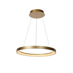 Lucide Vidal Modern Pendant Light 58Cm - Led Dim. - 1X48W 2700K - Matt Gold, Brass - thumbnail 1